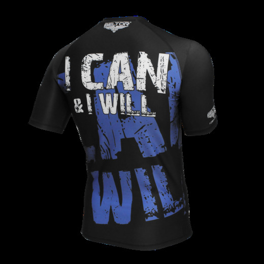 Rashguard krótki rękaw Beltor "Cage Raze" kompresyjny - niebieski