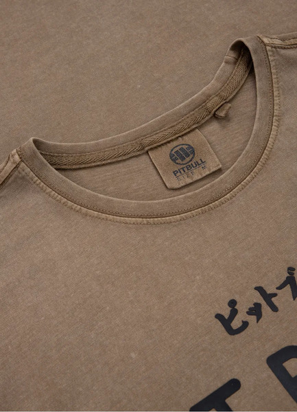 Koszulka męska Pit Bull Denim Washed Bravery - brązowa