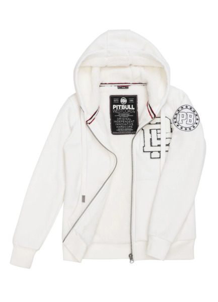Bluza damska rozpinana z kapturem "RUFFINA PB" - off white