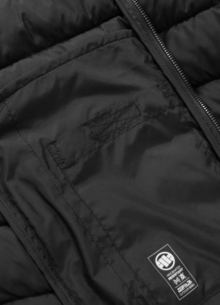 Kurtka zimowa PIT BULL pikowana z kapturem FOOTHILL - czarny
