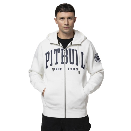 Bluza rozpinana z kapturem PIT BULL "NORTON" - off-white