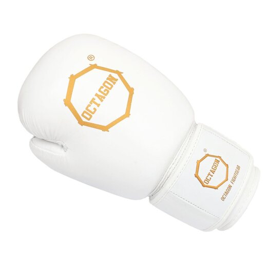 Octagon Royal Boxing Gloves white/gold LEATHER