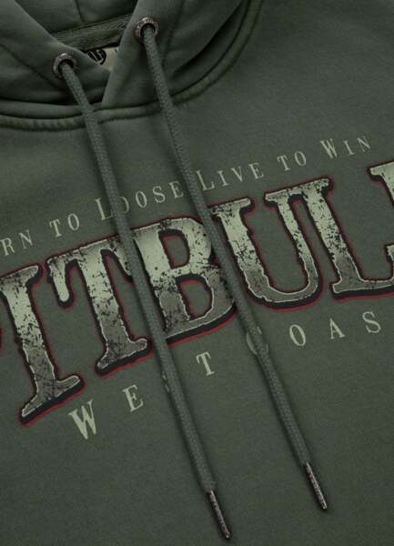 PIT BULL Washed "ACE OF SPADES" Men's Hoodie - Dark Green