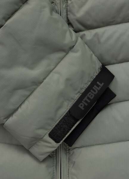 Kurtka zimowa PIT BULL pikowana z kapturem CRESTLINE - szałwiowy
