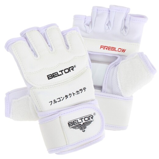 Karate Gloves FIREBLOW FULL CONTACT Hand and Fist Protectors - Beltor white
