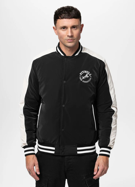 Kurtka przejściowa bejsbolówka PIT BULL "MANOLITO" - czarny/biały