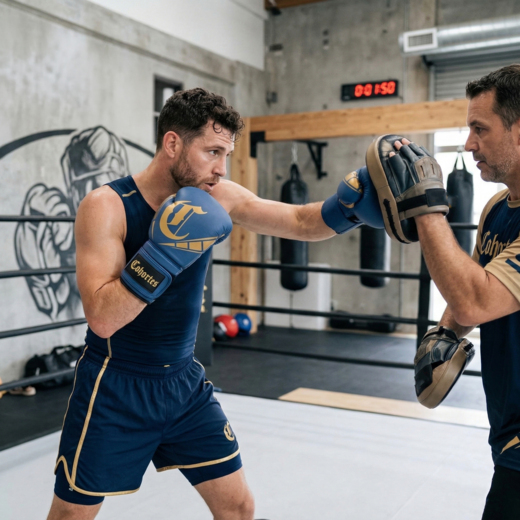 Rękawice bokserskie Cohortes "Sericum" - niebieskie