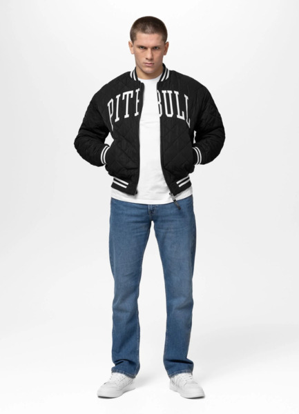 Kurtka pikowana przejściowa bejsbolówka PIT BULL "JUPITER" - czarny