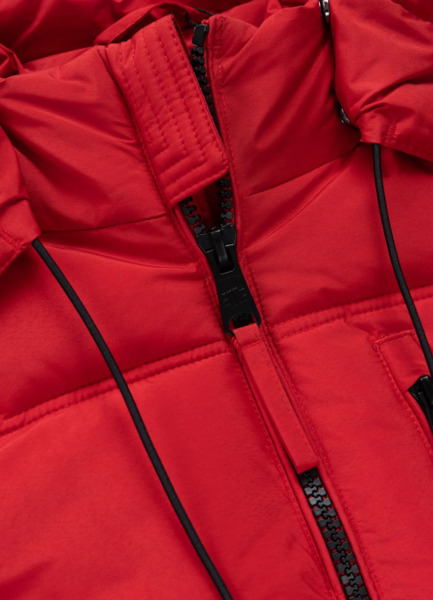 Kurtka zimowa pikowana z kapturem PIT BULL "PIEDMONT" - czerwony