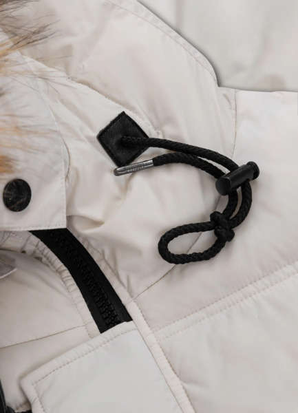 Kurtka zimowa pikowana parka z kapturem PIT BULL "KINGSTON II" - off white