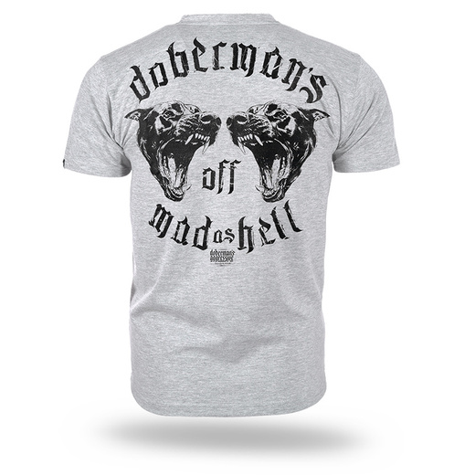 Koszulka T-shirt Dobermans Aggressive "MAD AS HELL" TS383 - szara