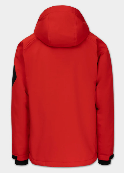 Kurtka zimowa Softshell z kapturem PIT BULL "Rockfish" - czerwony