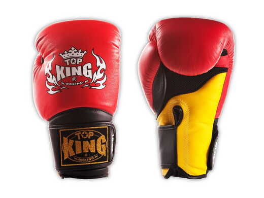 TOP KING BOXING GLOVES TKBGSA &quot;SUPER AIR&quot; (532) (red / black / yellow) &quot;K&quot;