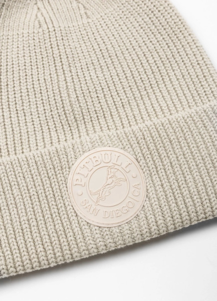 Czapka zimowa PIT BULL "SAN DIEGO CA" - jasny beżowy