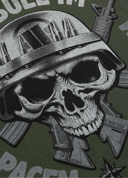 Koszulka męska PIT BULL "PARA BELLUM" - ciemny zielony