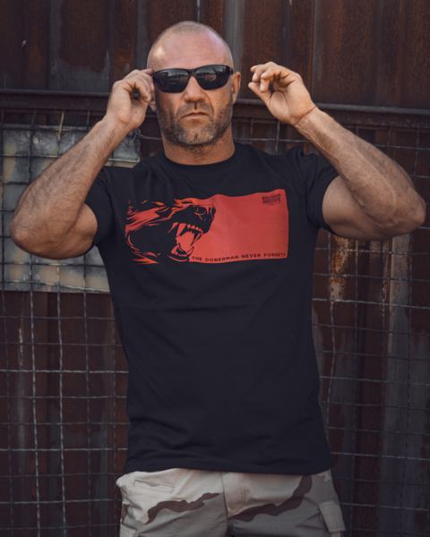 Longsleeve Dobermans Aggressive "Doberman Never Forgets" LS379 - granatowy