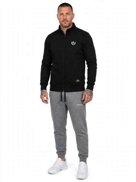 Pretorian "PS 3D white" zip-up sweatshirt - black