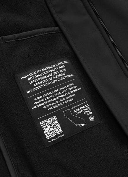 PIT BULL "ROSCOE" Hooded Softshell Jacket - Black