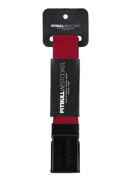 PIT BULL "Old Logo" webbing belt - red
