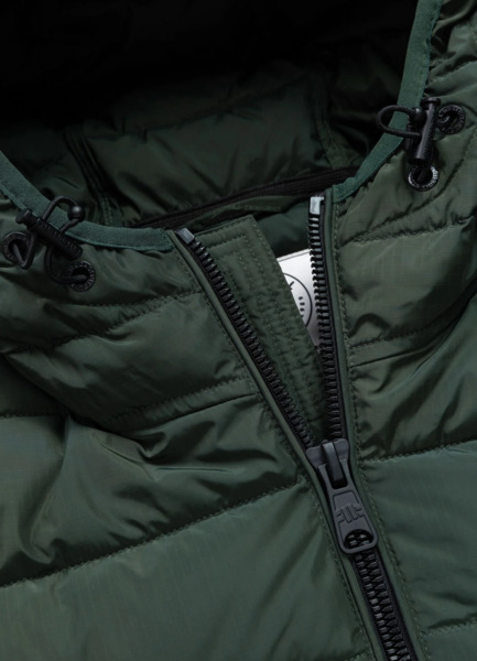 PIT BULL "SEACOAST III" quilted winter jacket with hood - dark green