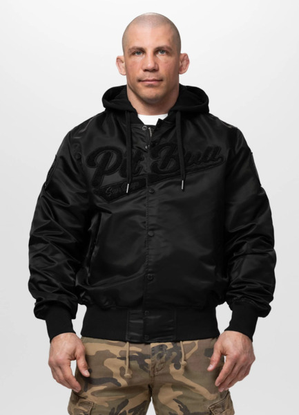PIT BULL "MASON SAN DIEGO" Hooded Baseball Jacket - Black