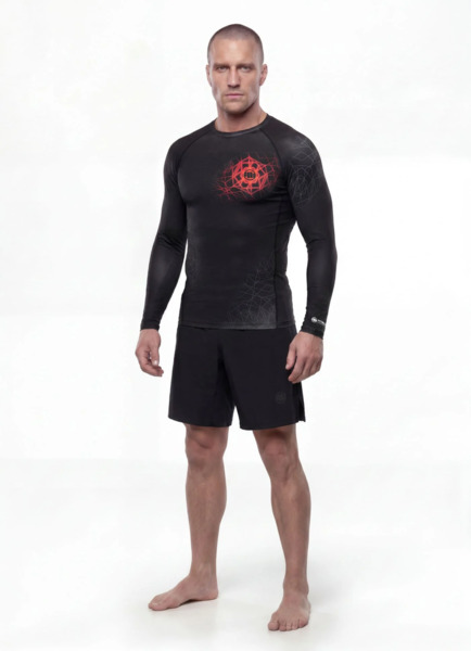Rashguard longsleeve PIT BULL "RAY" - czarny/czerwony