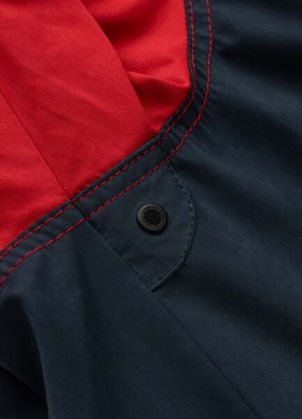 Kurtka przejściowa męska z kapturem PIT BULL "2 Color Longwood" - czerwony/off-white/granatowy