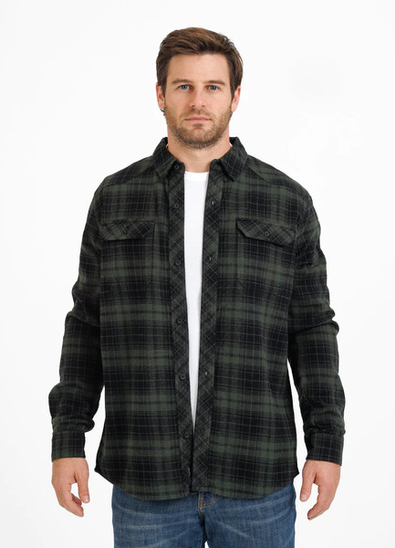Flannel shirt "Mitchell" PIT BULL - green/black