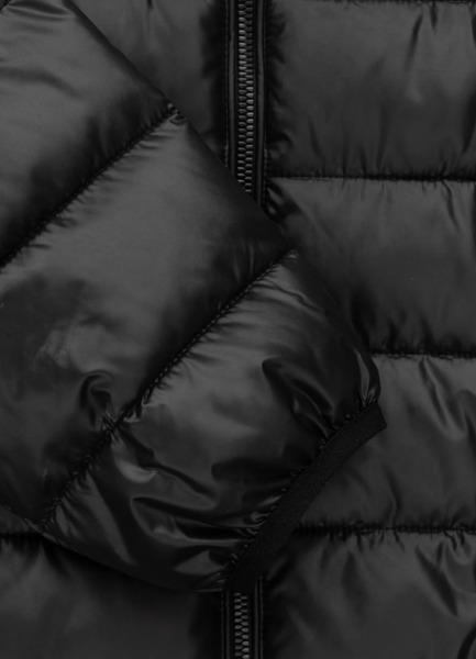 Kurtka zimowa PIT BULL pikowana z kapturem "SHATTO" - czarny/biały