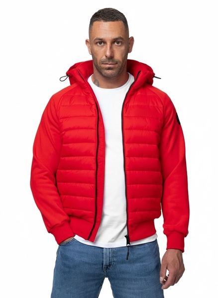 Kurtka hybrydowa przejściowa z kapturem PIT BULL "PALOMAR" - czerwony