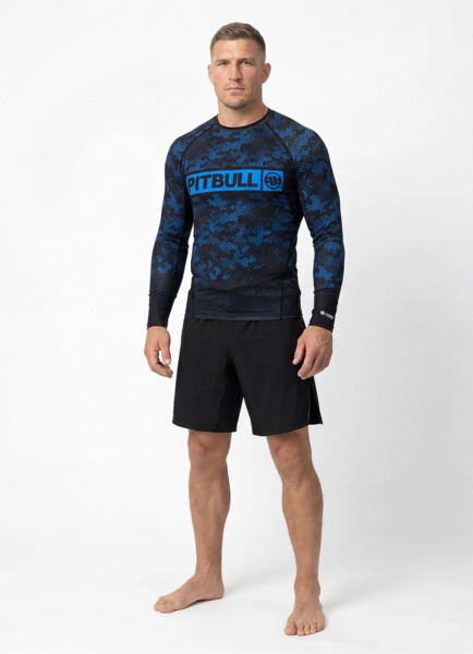 Rashguard longsleeve PIT BULL "HEX CAMO HILLTOP" - niebieski
