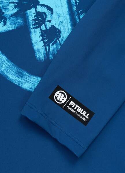 Rashguard longsleeve PIT BULL "LOGO PALMS" - niebieski