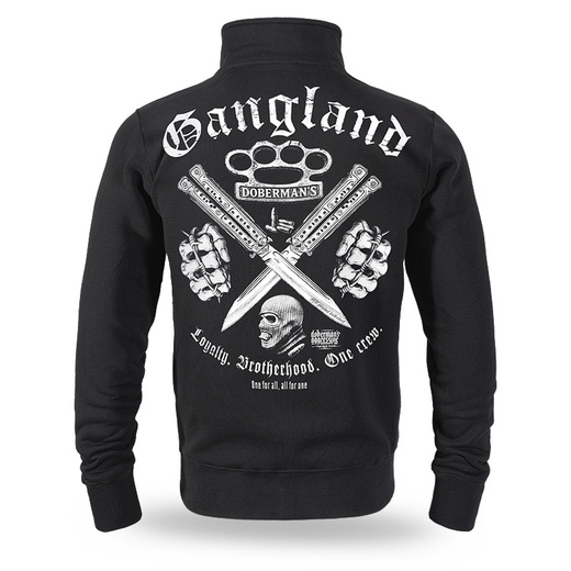 Dobermans Aggressive &quot;ONE CREW GANGLAND BCZ384&quot; Zip-Up Sweatshirt - Black