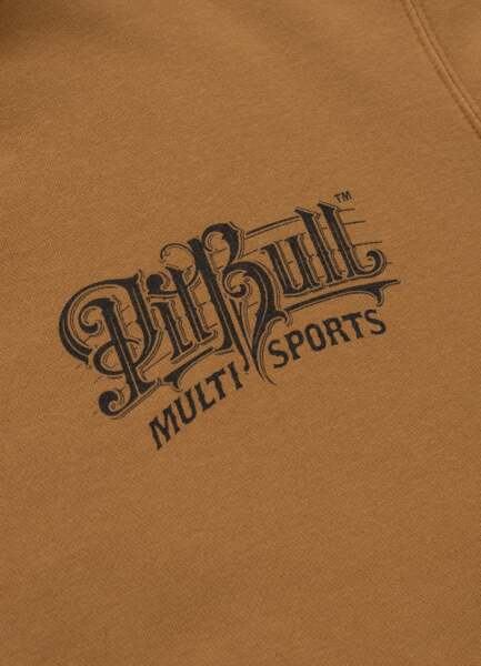 PIT BULL Men&#39;s Hoodie with Zipper Washed &quot;MULTISPORT&quot; - Honey