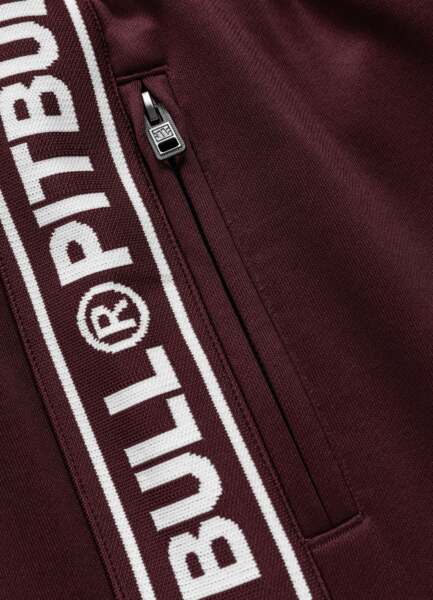 PIT BULL "TAPE LOGO" sweatpants - burgundy