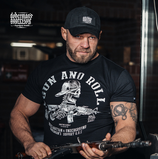 Koszulka T-shirt Dobermans Aggressive "GUN AND ROLL TS276" - khaki