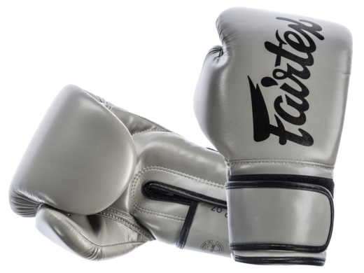  FAIRTEX BOXING GLOVES BGV14 (gray/black piping) "Microfiber" "K"