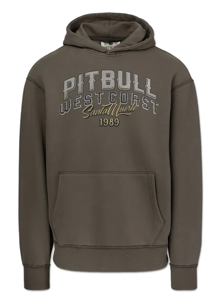 Men's hoodie PIT BULL WASHED "SANTA MUERTE" - olive
