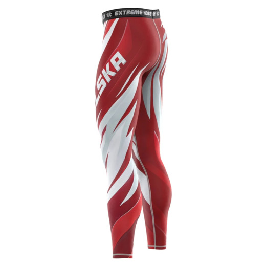 Legginsy sportowe męskie Extreme Hobby "POLSKA ULTIMATE" - biały