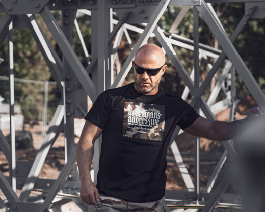 Bluza z kapturem Dobermans Aggressive "CAMO BK395" - szara