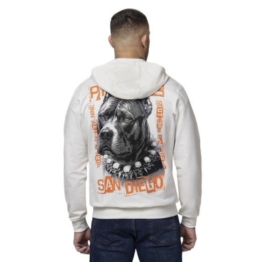 Bluza rozpinana z kapturem PIT BULL "BLACKY" - off-white