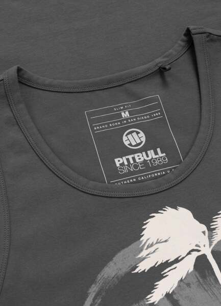 Tank Top PIT BULL Slim Fit "PALMS" - grafitowy