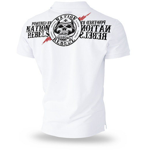 Dobermans Aggressive Polo Shirt "REBELL 99 II" TSP186 - white