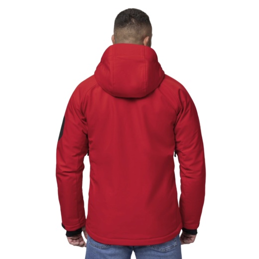 Kurtka zimowa Softshell z kapturem PIT BULL "Rockfish" - czerwony