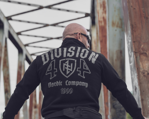 Bluza z kapturem Dobermans Aggressive "SHIELD 44 BK389" - szara