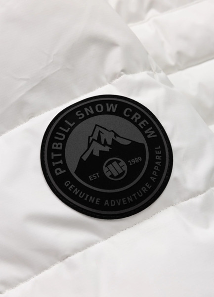 Kurtka zimowa PIT BULL pikowana z kapturem CRESTLINE - off white