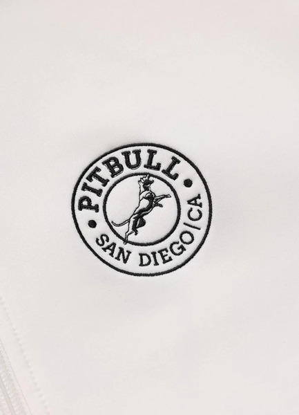 Oldschool PIT BULL "SAN DIEGO CA" Zip-Up Sweatshirt - Off White
