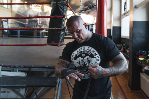 Longsleeve Dobermans Aggressive "BOXING UNION" LS385 - granatowy