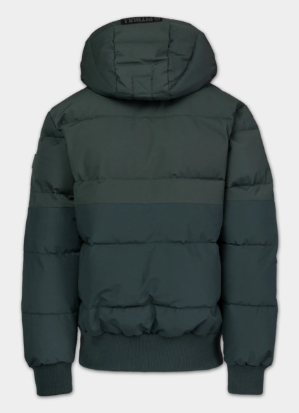 Kurtka zimowa pikowana z kapturem PIT BULL "PATTON" - ciemny zielony