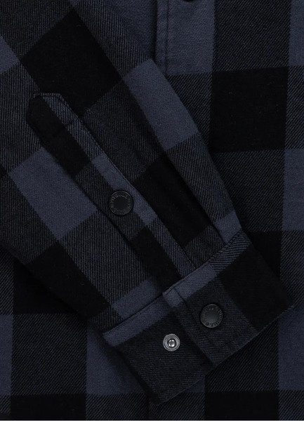 Kurtka flanelowa z kapturem "Pioneer" PIT BULL - szaro/czarna